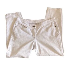 Boden | White Denim Five Pocket Cropped Cotton Jeans, Size 6